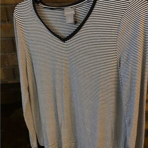 Chico's Classic Striped Long Sleeve Top